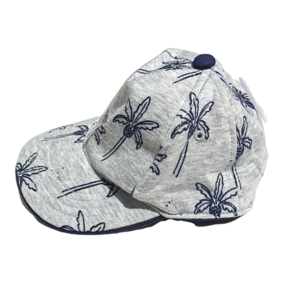 Gymboree Baby 0-6m Grey/Blue Palm Tree Hat w/ Elastic Back - Picture 3 of 8
